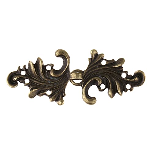 5Pairs Buttons Chinese Style Button Knot Buttons Leaf Closure Fastener Cape Cloak Clasp Fasteners Cardigan Clip Sewn On Clothes Cheongsam Beautiful And Durable (Color : Antique Copper) #TOP5