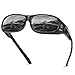 DUCO Unisex HD Wraparound Prescription Glasses Polarized Sunglasses 8954 (L Size Black/Grey)