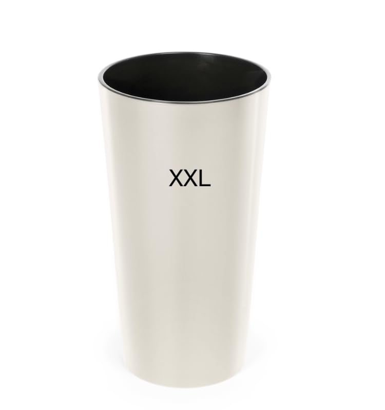 MELTOM Blumenkübel Rund Hochglanz Slim Blumentopf mit Herausnehmbaren Einsatz (Creme, XXL-75cm)