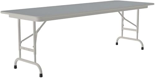 Miniatura 199 de Correll - Mesa plegable de altura ajustable y resistente, parte superior laminada de alta presión, fabricada en Estados Unidos, delantal de acero