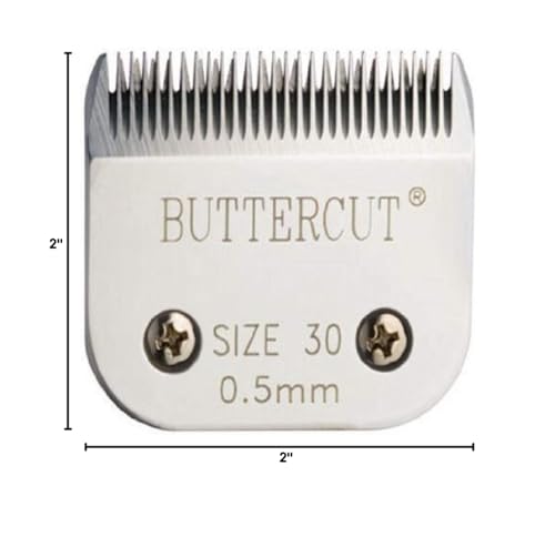 Geib Buttercut Detachable Replacement Dog Clipper Blade - Size-30, Stainless Steel Long-Lasting Sharp Edges, 1/50-Inch Length, Compatible with Andis A5, Oster A5, Wahl KM10, Size-30 Dog Grooming Blade