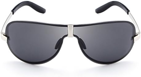 HDCRAFTER Men’s Fashion Oversized Rimless Silver Sunglasses Polarized Goggles 72mm
