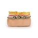 Apricot Lamb Köstlicher Hot Dog Essen Plüschtiere für Kinder, weiche niedliche Kuscheltier für Baby Mädchen und Jungen, Flauschige Köstlicher Hot Dog Braun 12cm