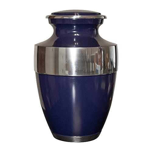 Blue Cremation Urn, Urns For Human Ashes, Customized Memorial Adult Human Urn With Velvet Bag And Personalization #TOP2