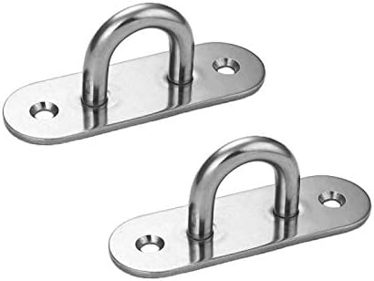 2PCS Stainless Steel Heavy Duty Wall and Ceiling Mount Anchor Bracket Hook, Yoga Suspension Straps , Swing Chair and Hammocks Suspension, Shade Sail Hardware