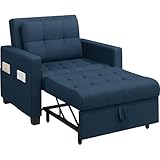 Yaheetech Divano Letto 3 in 1 Imbottito Divanetto Singolo con Schienale Regolabile Divano ...