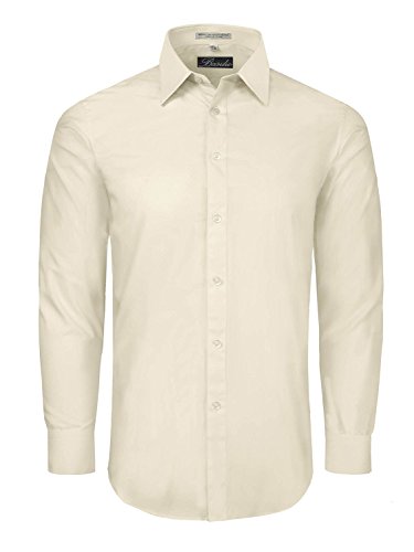 Basilio Men's Convertible Cuff Solid Dress Shirt4