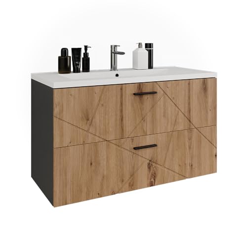 Ensemble salle de bains Irma 100 cm anthracite ok-living