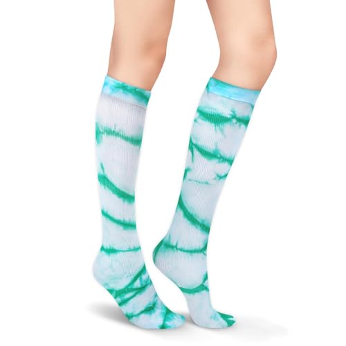 Image of Benefeet Sox Women Girls Thin Nylon Knee High Socks Long Tube Socks Unisex Soft Cozy High Calf Sock Tie Dye /Gradient