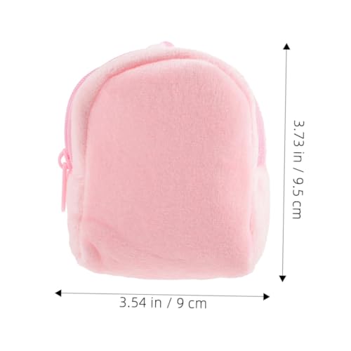 PartyKindom Candy Color Plush Backpack for Boys and Girls Cute Plush Pouch with Keyring Adorable Cartoon Coin Purse for Boys and Girls3
