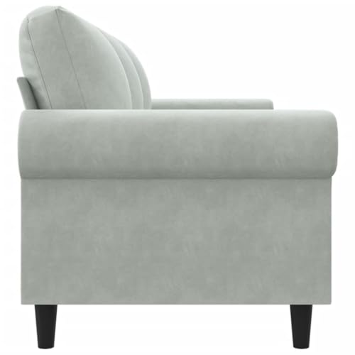 Willood 3-Sitzer-Sofa Loungesofa Couch mit Armlehnen Rückenkissen, Wohnzimmersofa Designsofa Metallgestell, Sitzmöbel Zweisitze,Multi-Sofa, Hellgrau 180 cm Samt – Bild 7