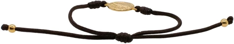 Gold-Tone Saint Benedict Medal on Black Cord Bracelet | Adjustable Fit | Patron Saint of Students | Great Catholic Gift for Confirmation and Graduation | Christian Jewelry - Image 3
