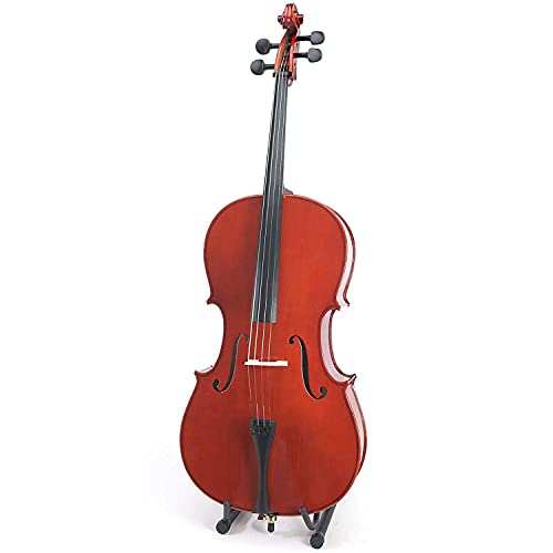 Mendini By Cecilio Cello - Musical Instrument For Kids & Adults - Cellos Kit W/Bow, Stand, Bag - Stringed Music Instruments For Students (1/2-Size, Natural) #TOP1