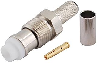 2pcs Rf Wire Coaxial Cable Terminal Copper Alloy Connector Fme Female Straight Crimp for Rg58 Lmr195 Rg400 Ships from USA