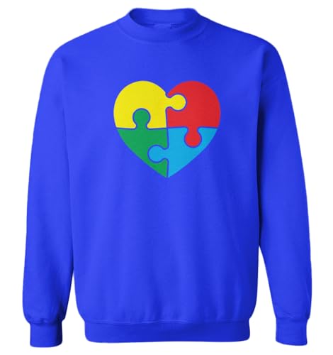 Tcombo Puzzle Heart - Autism Awareness Toddler Fleece Crewneck Sweater