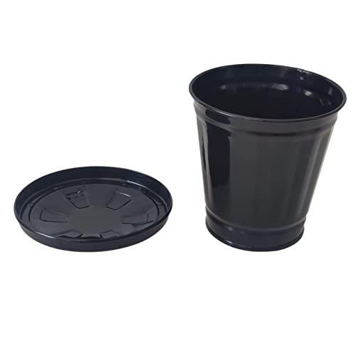 Image of Mini Trash can & Iron Garbage can Pencil Cup Holder 2pcs (Black)