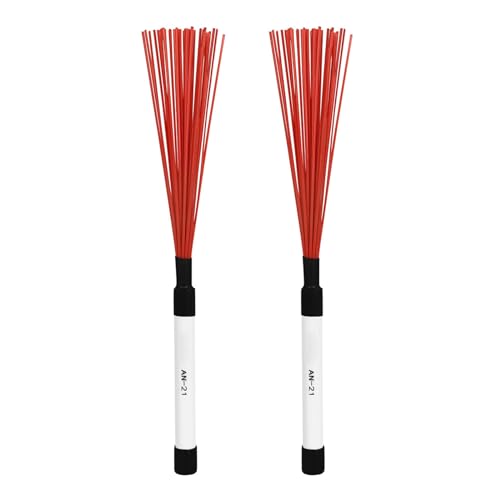 2Pcs Drum Brush Percussion Brushes Snare Brush Jazzes Drum Brushes Professional Nylon Wire Brush with Comfortable Handle