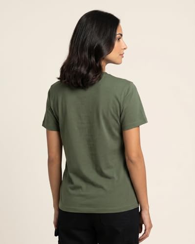 Image of Nobero Women's Graphic Printed T-Shirt | Regular Fit 180 GSM Cotton Tee for Women | Comfortable Round Neck Casual Wear