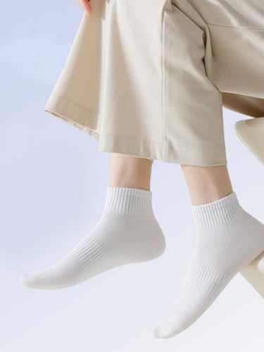 Image of HAVE A TREE Women's Ankle Socks 6 Pairs Thin Cotton Athletic Gym Socks | Soft, breathable, well-made cotton socks with arch support, stay put, fit true to size, and offer great value.