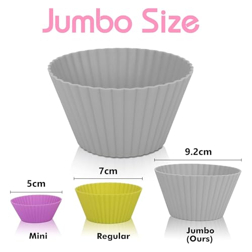 Foto von SUPER KITCHEN 9,2cm Große Muffinform Silikon, Antihaft Wiederverwendbar Silikon Backform, Cupcake Formen, Tief Muffinförmchen Muffinblech, Muffinför Ostern, Silikonform Für Heißluftfritteuse,12er-Pack