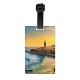 Etiquetas de equipaje de puesta de sol en Barcelona, identificadores de equipaje elegantes, impermeables y duraderos, garantizan que tu viaje sea seguro y ordenado.