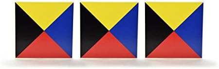 Signal Flag Stuff - Letter Z Zulu Decal, 3 Inch Square, 3-Pack