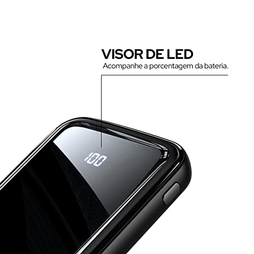 WB Carregador portátil, Power Bank Magni 10000 Mah USB-A 2 entradas, led indicativo de bateria, comp