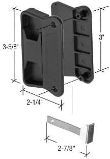 Sliding Screen Door Latch and Pull, Black, 3" Screw Holes for Superior Aluminum Doors