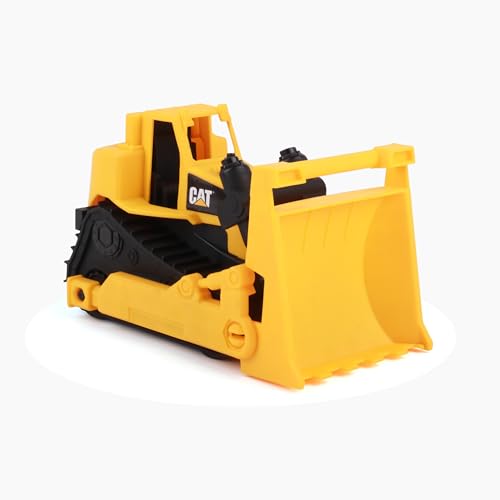 Image of Cat Construction Fleet 10” Bulldozer Toy – Heavy‑Duty Plastic, Working Blade & Free‑Rolling Wheels, Indoor/Outdoor Sandbox Vehicle for Toddlers & Kids Ages 2 +, Yellow