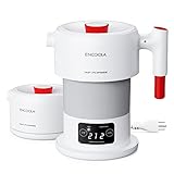 Encoola Travel Foldable Electric Kettle 110V-240V Portable Small Tea Kettle 850W Collapsible Hot Water Kettle 600ml Baby Bottle Heater Dual Voltage BPA Free