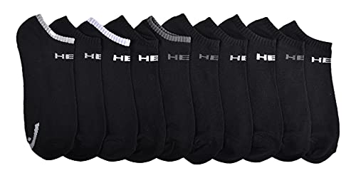 Head Mens Ankle Athletic Sport Socks 10-Pack (Solid Black)