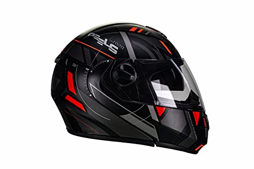peels Capacete Articulável Moto U-RB2 Dynamic Preto Fosco com Vermelho 60