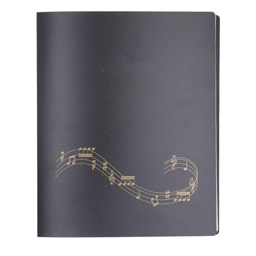Sheet Music Binder, Dual Spring Design 60 Pages Capacity, Music Stand Viewing Angle Changeable Sheet Music A4 Size Black