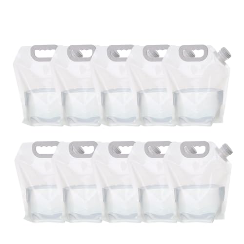 非常用給水バッグ 給水袋 3L/5L 折りたたみ式 避難 防災グッズ 災害用 折り畳みウォータータンク 大容量 繰り返し使用 食品グレードのPE 持ち運び 給水タンク 旅行 登山 災害救助 キャンプ アウトドア 家庭用 (10個, 3L)