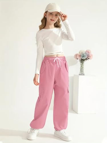 CUTIECRAZE Cotton Cargo Pant for Girl || Girl Cargo Pants (DCP-10-13-14) Pink - Image 3 thumbnail