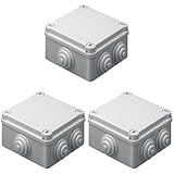 Qualité BOÎTE de DÉRIVATION avec COUVERCLE BAS et VIS À 1/4 de TOUR - IP55 - DIMENSIONS INTERNES 100 X 100 X50 - PAROIS avec PASSE-FILS À GRADINS À enTRÉE DIRECTE (Lot de 3)