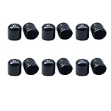 1/2 Inch Round Vinyl End Caps Plug Insert - Black 12 Pack PVC Flexible Protector Soft Rubber Cover...