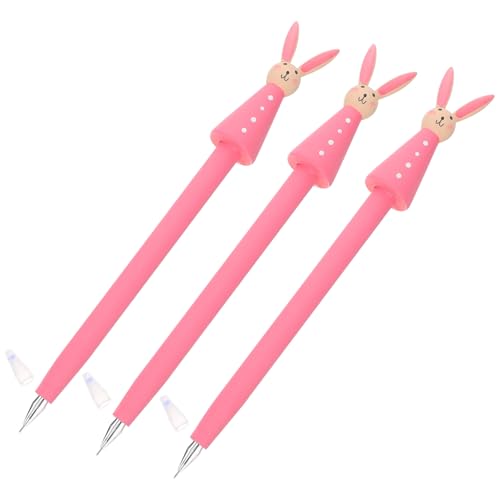 3 bolígrafos de gel con forma de conejo bonitos y neutrales