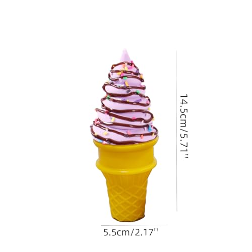 LONG XIN SERIES 2PCS Artificial Ice Cream Decor Lifelike Fake Dessert Models for Kitchen Counter Bakery Display Photography Props (Light Purple)