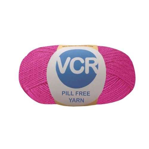 Image of VCR Rani Pink Yarn, Pill-Free Soft Knitting Yarn, 100 Grams Hank, 263 Meters Length, Low-Pill Acrylic Yarn, Soft Crosia Threads, Pack of 1, Suitable for Beanies, Caps and Gloves