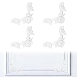 INCREWAY 8PCS Stampaggio angolare decorativo 6,3 cm stile francese a forma di rosa in PVC angolo muro medaglione per soffitto armadio porta letto comò specchio