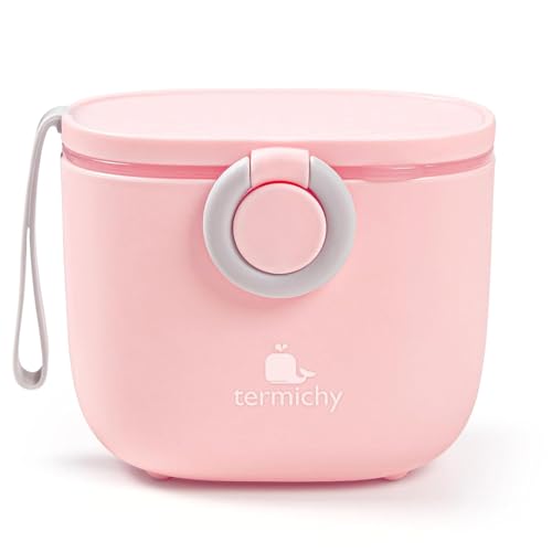 Image of Termichy Baby Formula Dispenser, Portable Milk Powder Dispenser Container with Carry Handle and Scoop for Travel Outdoor Activities with Baby Infant, 8.8OZ, 0.55LB, 250g, 500ml (Pink)