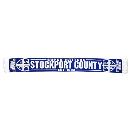 Bufanda Stockport County 2024 campeones de fútbol unisex 100% acrílico multicolor
