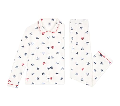 Pigiama da donna in cotone con bottoni e stampa a cuore - 4