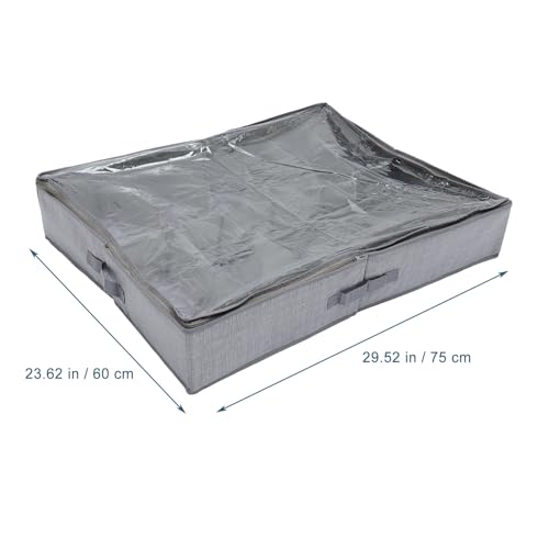 Organizador de zapatos bajo cama de tela gris ideal para ahorrar espacio en dormitorios pequeños 5
