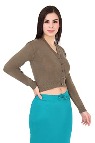 Image of Women Winter Wear V-Neck Full Sleeves Regular Fit Woollen Blouse