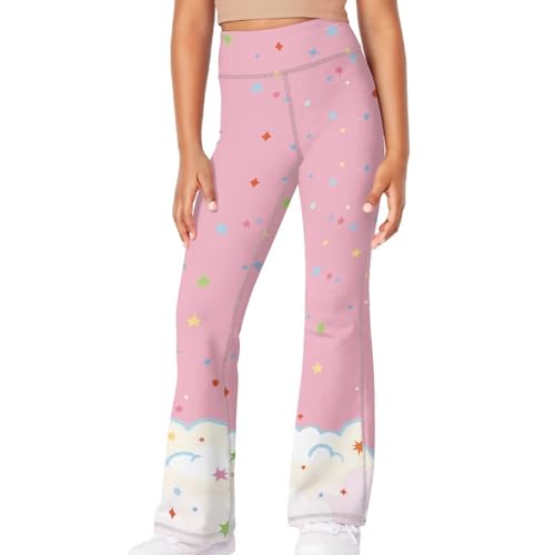 Image of Girls Flare Leggings 5-14T Cute Bell Bottoms for Girl Yoga Pants for Gym