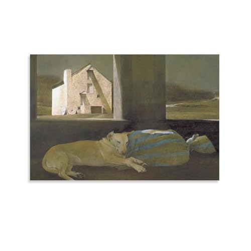 Night Sleeper Dog And Farmhouse Poster