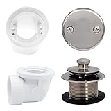 Westbrass Twist & Close Sch. 40 PVC Plumber's Pack with Two-Hole Elbow, Satin Nickel, D542-07