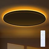 LED Deckenleuchte Flach Deckenlampe Flach Dimmbar mit Fernbedienung 3000K-6500K, 1800K Nachtlicht Amber Ceiling Lights Lampe für Schlafzimmer,Kinderzimmer,Wohnzimmer,Badezimmer (Rund - Nachtlicht)